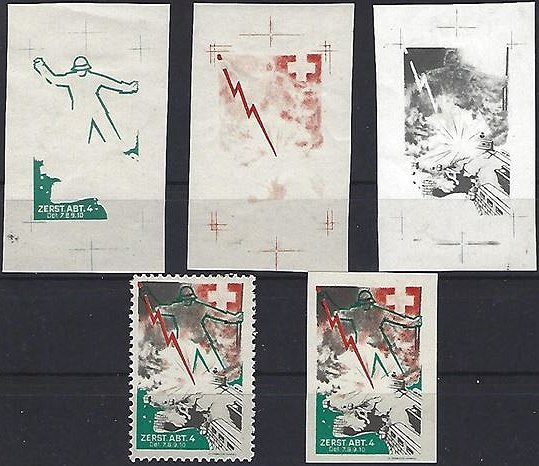 Schweiz Suisse Switzerland Soldatenmarken Eisenbahn Soldier Stamps Railway Divers Verschiedenes Zerst. Abt. 4
